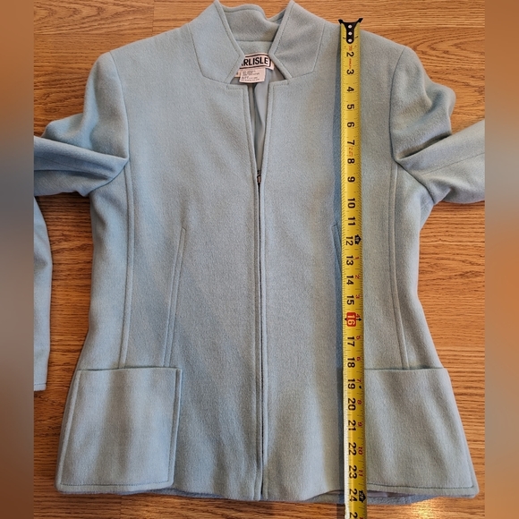 Vintage Women’s Light Blue Wool/Angora Coat Carlisle Size 8 Zip Front - Picture 16 of 16